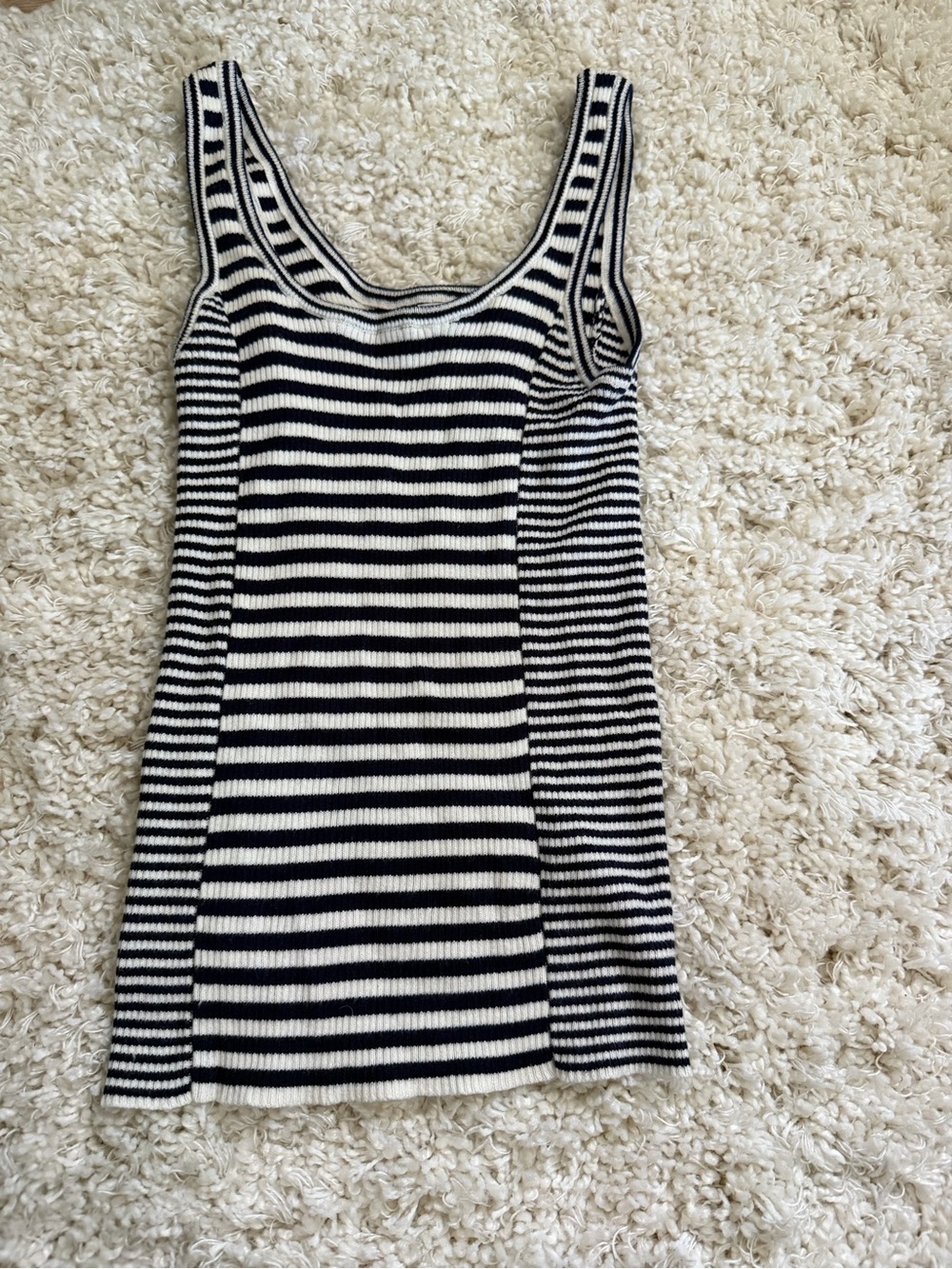Unsubscribed Navy and White Stripe Knit Tank - Size XS